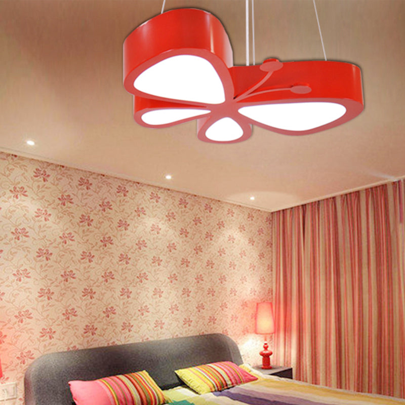 Butterfly Boys Girls Bedroom Pendant Light Acrylic Cute LED Hanging Light Clearhalo 'Ceiling Lights' 'Pendant Lights' 'Pendants' Lighting' 203083