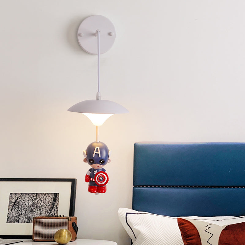 Mushroom Shade Wall Light Kid Acrylic LED White Wall Mounted Light Fixture with Cartoon Decoration Clearhalo 'Wall Lamps & Sconces' 'Wall Lights' Lighting' 2030831