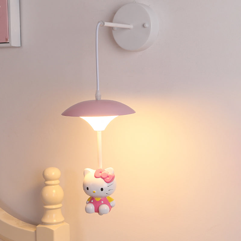 Mushroom Shade Wall Light Kid Acrylic LED White Wall Mounted Light Fixture with Cartoon Decoration White B Clearhalo 'Wall Lamps & Sconces' 'Wall Lights' Lighting' 2030834