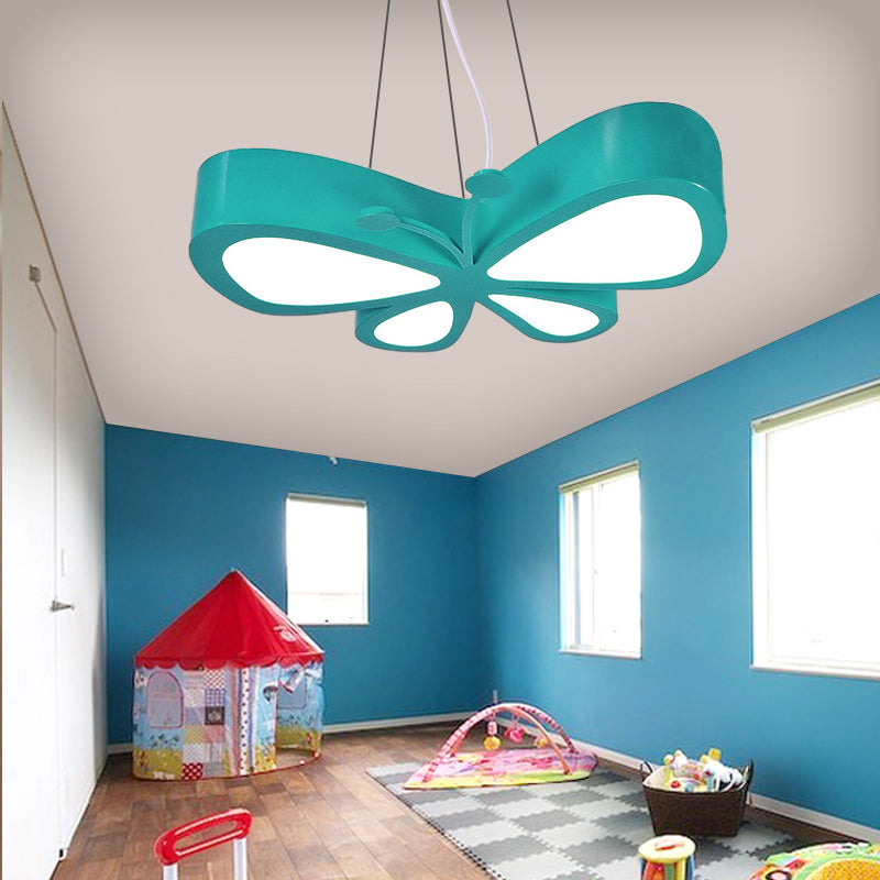 Butterfly Boys Girls Bedroom Pendant Light Acrylic Cute LED Hanging Light Clearhalo 'Ceiling Lights' 'Pendant Lights' 'Pendants' Lighting' 203086