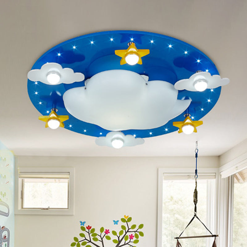 Kid Cloud Flush Ceiling Light Acrylic LED Nursery Flushmount Lighting in Blue for Bedroom Blue Clearhalo 'Ceiling Lights' 'Close To Ceiling Lights' 'Close to ceiling' 'Flush mount' Lighting' 2031026