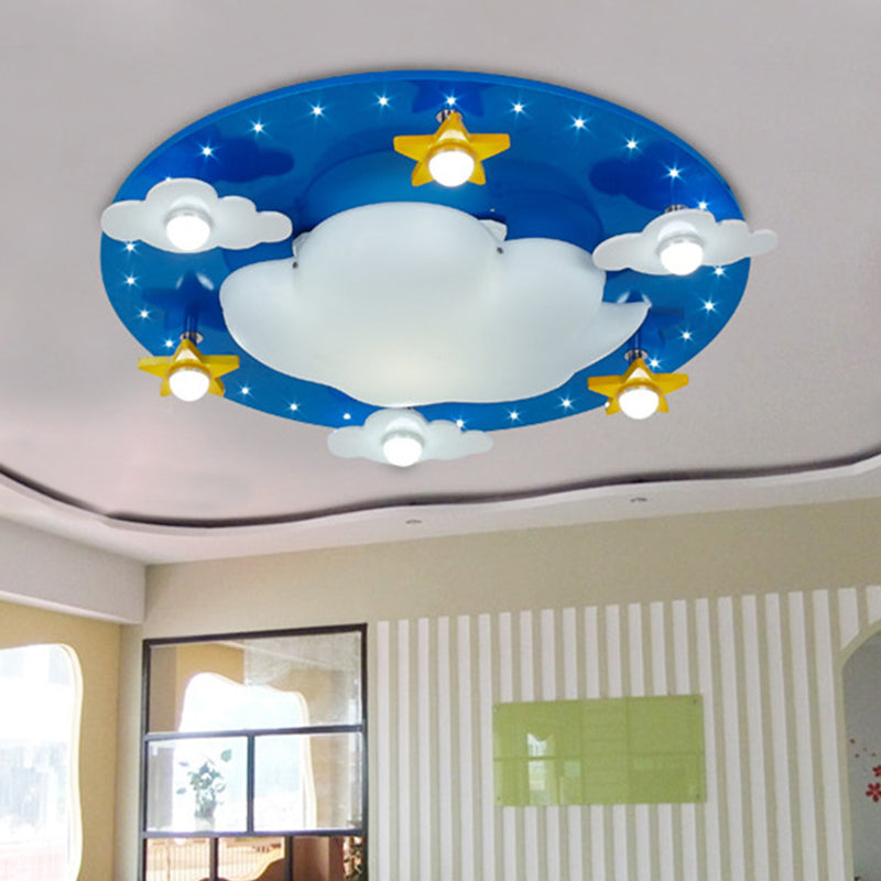 Kid Cloud Flush Ceiling Light Acrylic LED Nursery Flushmount Lighting in Blue for Bedroom Clearhalo 'Ceiling Lights' 'Close To Ceiling Lights' 'Close to ceiling' 'Flush mount' Lighting' 2031027