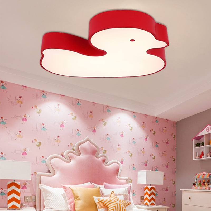 Baby Duck LED Flush Ceiling Light Animal Metal Ceiling Fixture for Child Bedroom Clearhalo 'Ceiling Lights' 'Close To Ceiling Lights' 'Close to ceiling' 'Flush mount' Lighting' 203297