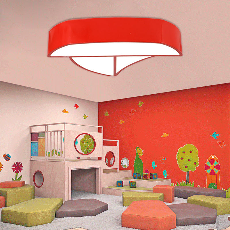 Cartoon Ship LED Flush Mount Light Acrylic Metal Ceiling Lamp for Nursing Room Kitchen Red Clearhalo 'Ceiling Lights' 'Close To Ceiling Lights' 'Close to ceiling' 'Flush mount' Lighting' 203541