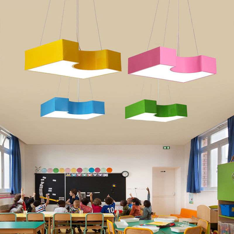 Contemporary Bright-Colored Ceiling Pendant Acrylic LED Hanging Light for Classroom Clearhalo 'Ceiling Lights' 'Pendant Lights' 'Pendants' Lighting' 203616