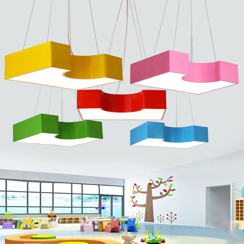 Contemporary Bright-Colored Ceiling Pendant Acrylic LED Hanging Light for Classroom Clearhalo 'Ceiling Lights' 'Pendant Lights' 'Pendants' Lighting' 203617