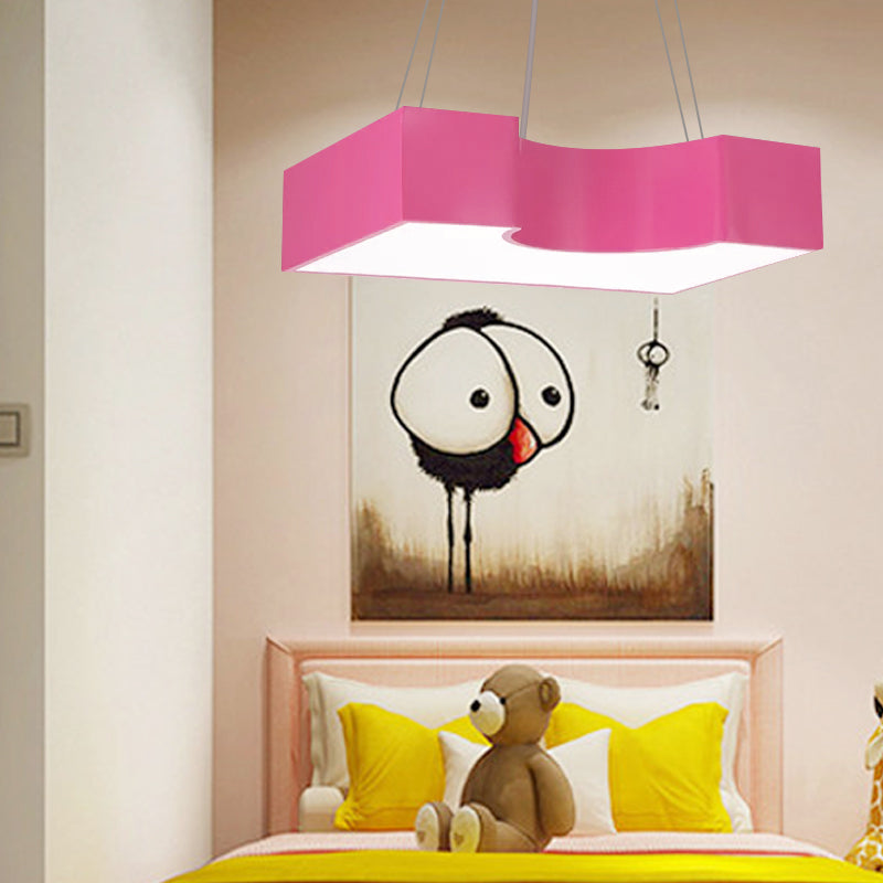 Contemporary Bright-Colored Ceiling Pendant Acrylic LED Hanging Light for Classroom Pink Clearhalo 'Ceiling Lights' 'Pendant Lights' 'Pendants' Lighting' 203623_4e08ab98-d498-4ca6-b5a7-375d279847ea