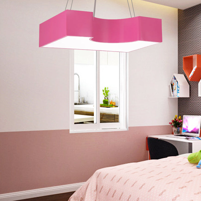 Contemporary Bright-Colored Ceiling Pendant Acrylic LED Hanging Light for Classroom Clearhalo 'Ceiling Lights' 'Pendant Lights' 'Pendants' Lighting' 203624