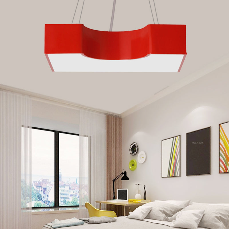 Contemporary Bright-Colored Ceiling Pendant Acrylic LED Hanging Light for Classroom Red Clearhalo 'Ceiling Lights' 'Pendant Lights' 'Pendants' Lighting' 203626_36c8dff3-42c3-4c2e-adfc-c967b09b3f75