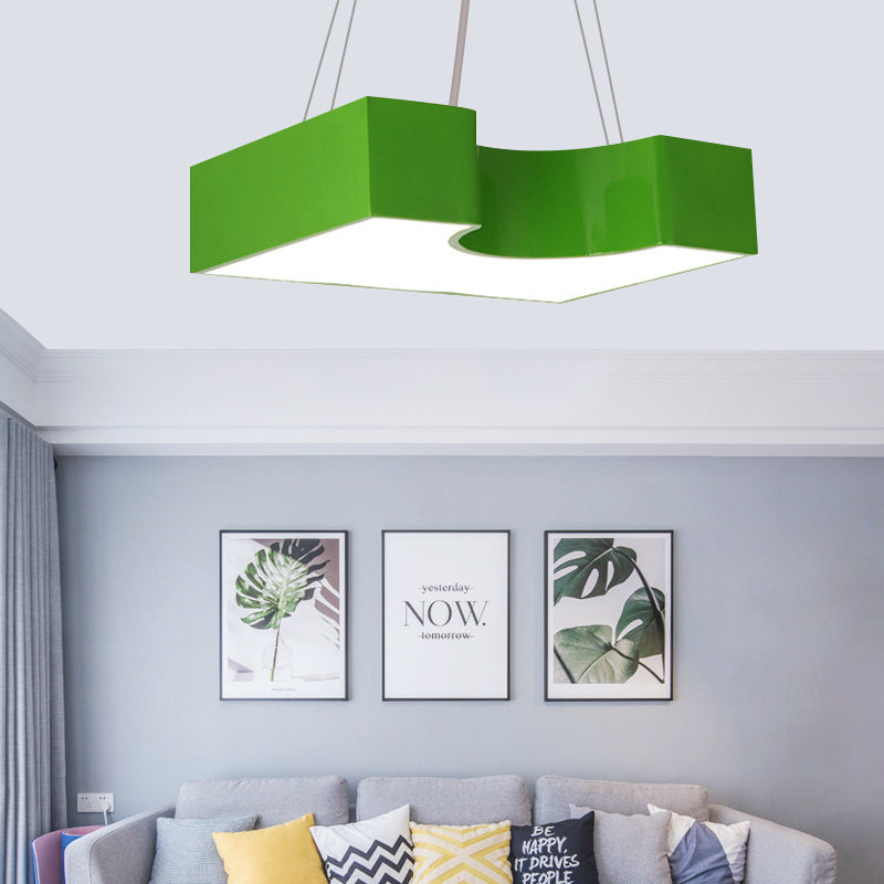 Contemporary Bright-Colored Ceiling Pendant Acrylic LED Hanging Light for Classroom Green Clearhalo 'Ceiling Lights' 'Pendant Lights' 'Pendants' Lighting' 203629_92f4e482-c549-475f-b9ac-19e2dd2989bb