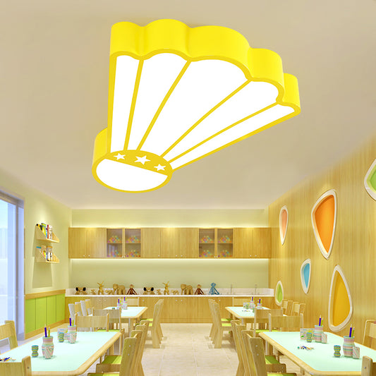 Cartoon Badminton Ceiling Fixture Acrylic Lovely LED Ceiling Mount Light in Yellow for Kindergarten Yellow Clearhalo 'Ceiling Lights' 'Close To Ceiling Lights' 'Close to ceiling' 'Flush mount' Lighting' 203660