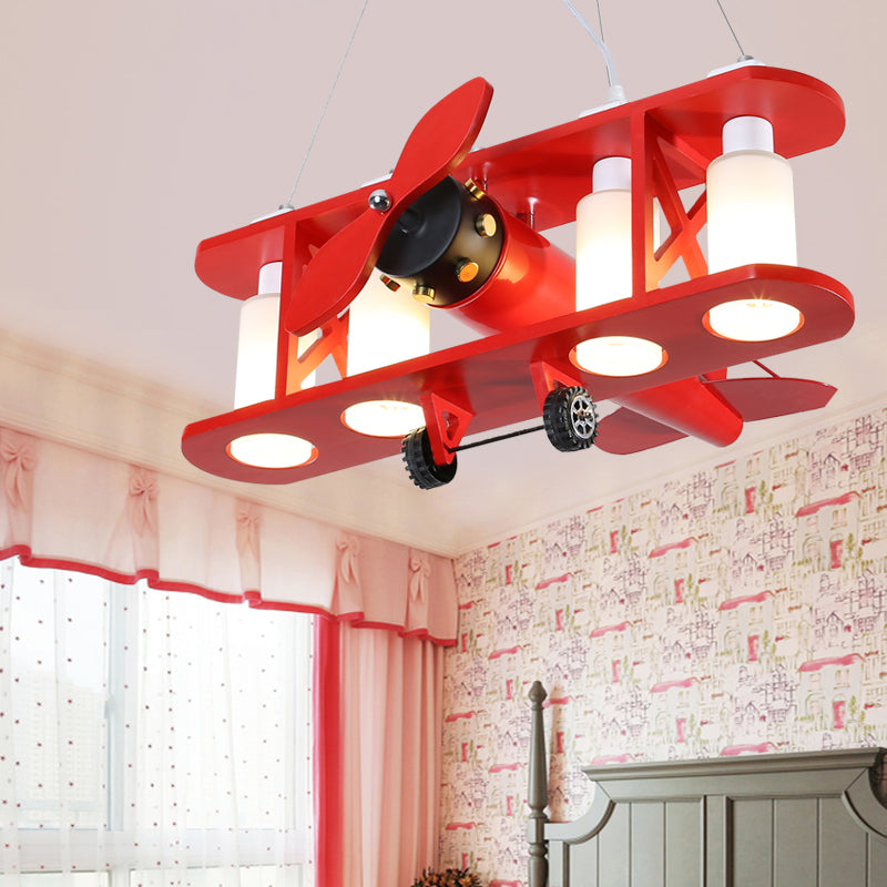 Glider Shape Pendant Light 4 Lights Cool Metal Hanging Light for Kindergarten Cloth Shop Red Clearhalo 'Ceiling Lights' 'Chandeliers' Lighting' options 203736_0caf1656-31bf-4a95-9b08-2a10a06c1628