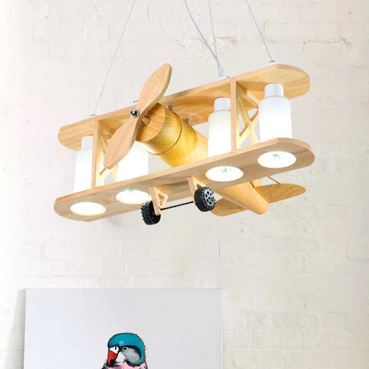 Glider Shape Pendant Light 4 Lights Cool Metal Hanging Light for Kindergarten Cloth Shop Clearhalo 'Ceiling Lights' 'Chandeliers' Lighting' options 203742