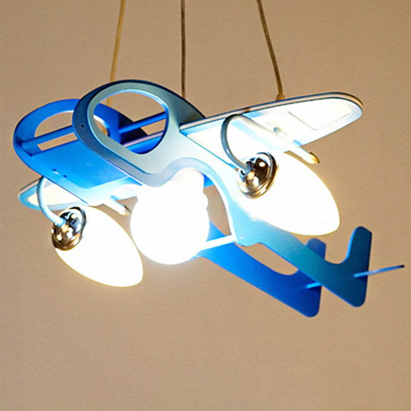 3 Lights Helicopter Hanging Light Modern Style Wood Suspension Light in Blue for Cloth Shop Blue Clearhalo 'Ceiling Lights' 'Pendant Lights' 'Pendants' Lighting' 203744_d845003d-53cf-4e84-ad1e-b43d34b16c7e