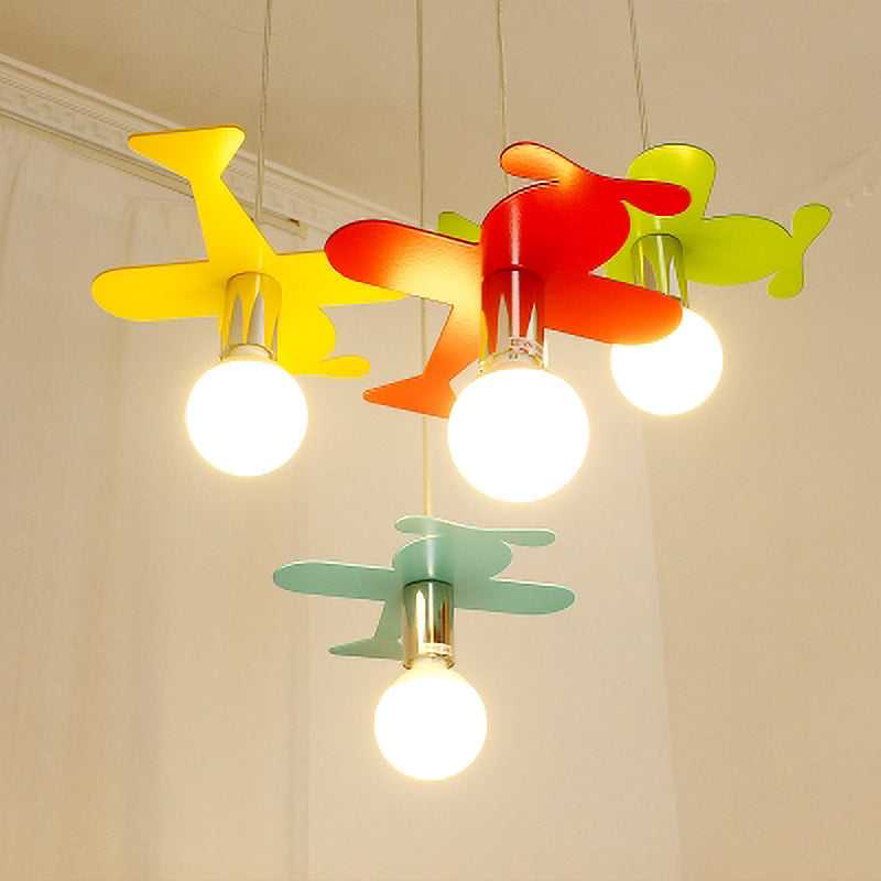 Kids Bright Colored Pendant Light Airplane 1 Light Metal LED Ceiling Lamp for Foyer Clearhalo 'Ceiling Lights' 'Pendant Lights' 'Pendants' Lighting' 203791