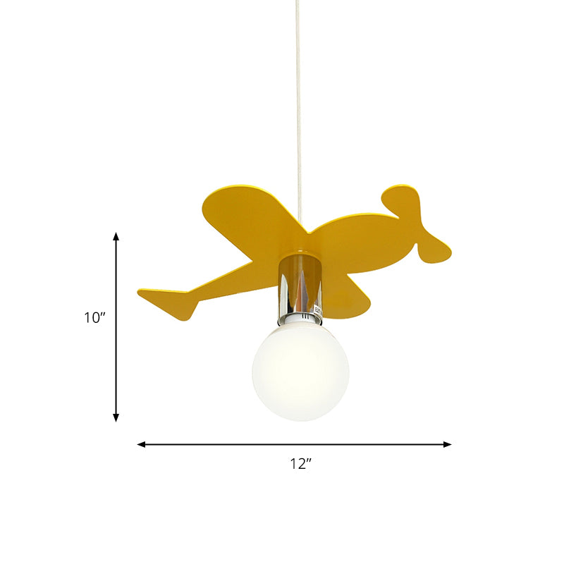 Kids Bright Colored Pendant Light Airplane 1 Light Metal LED Ceiling Lamp for Foyer Clearhalo 'Ceiling Lights' 'Pendant Lights' 'Pendants' Lighting' 203795