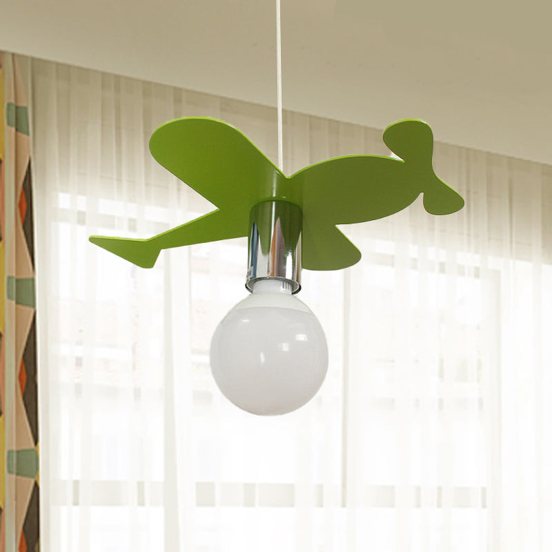 Kids Bright Colored Pendant Light Airplane 1 Light Metal LED Ceiling Lamp for Foyer Clearhalo 'Ceiling Lights' 'Pendant Lights' 'Pendants' Lighting' 203799