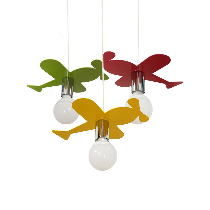 Kids Bright Colored Pendant Light Airplane 1 Light Metal LED Ceiling Lamp for Foyer Clearhalo 'Ceiling Lights' 'Pendant Lights' 'Pendants' Lighting' 203807