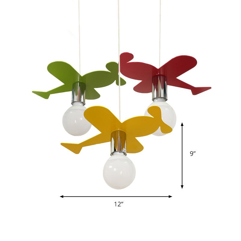 Kids Bright Colored Pendant Light Airplane 1 Light Metal LED Ceiling Lamp for Foyer Clearhalo 'Ceiling Lights' 'Pendant Lights' 'Pendants' Lighting' 203808