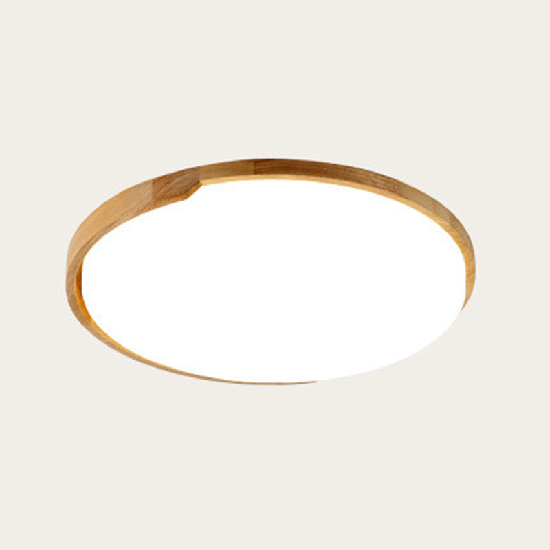 Round LED Flush Ceiling Light Simple Wood Living Room Flush Mount Lighting Fixture in Beige Clearhalo 'Ceiling Lights' 'Close To Ceiling Lights' 'Close to ceiling' 'Flush mount' Lighting' 2038432