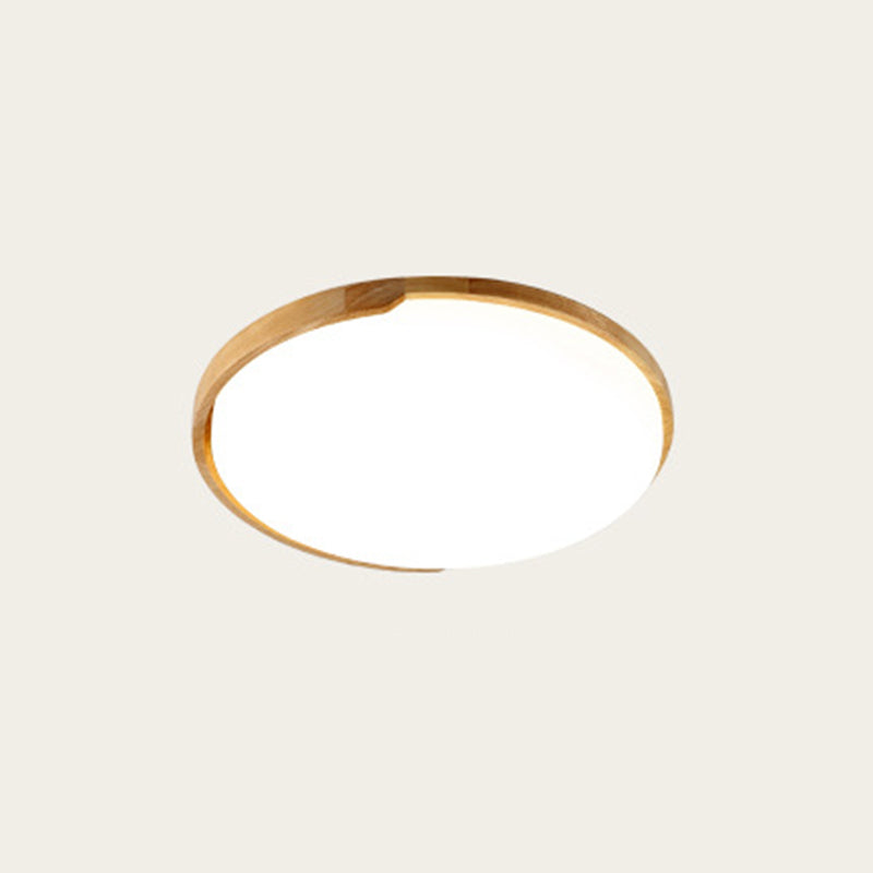 Round LED Flush Ceiling Light Simple Wood Living Room Flush Mount Lighting Fixture in Beige Clearhalo 'Ceiling Lights' 'Close To Ceiling Lights' 'Close to ceiling' 'Flush mount' Lighting' 2038436