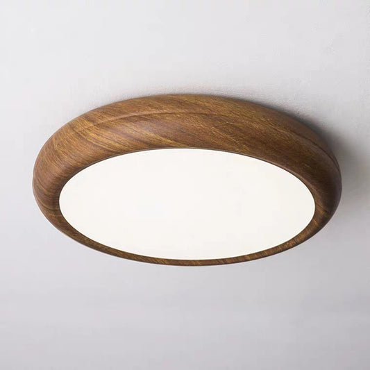 Contemporary Circular Flush Fixture Wooden Living Room LED Ceiling Light Flush Mount Clearhalo 'Ceiling Lights' 'Close To Ceiling Lights' 'Close to ceiling' 'Flush mount' Lighting' 2038439
