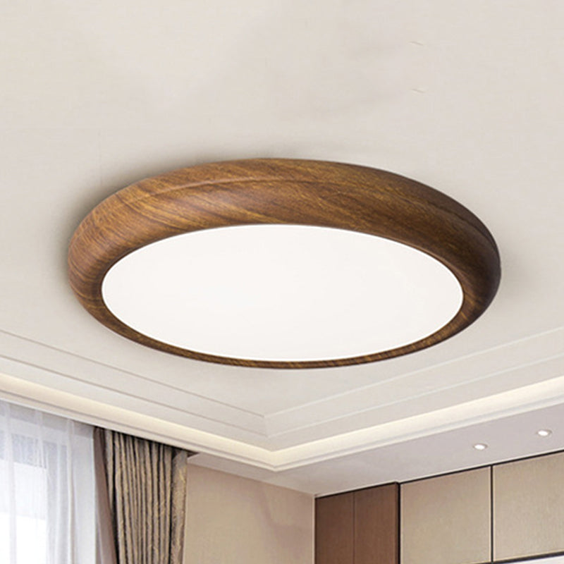 Contemporary Circular Flush Fixture Wooden Living Room LED Ceiling Light Flush Mount Clearhalo 'Ceiling Lights' 'Close To Ceiling Lights' 'Close to ceiling' 'Flush mount' Lighting' 2038441