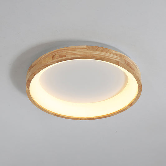 Geometric LED Flush Light Nordic Wooden Living Room LED Flush Mount Ceiling Light in Beige Clearhalo 'Ceiling Lights' 'Close To Ceiling Lights' 'Close to ceiling' 'Flush mount' Lighting' 2038457