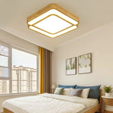 Diamond Shape Bedroom LED Flush Mount Lamp Wooden Simple Flush Light Fixture in Beige Clearhalo 'Ceiling Lights' 'Close To Ceiling Lights' 'Close to ceiling' 'Flush mount' Lighting' 2038494