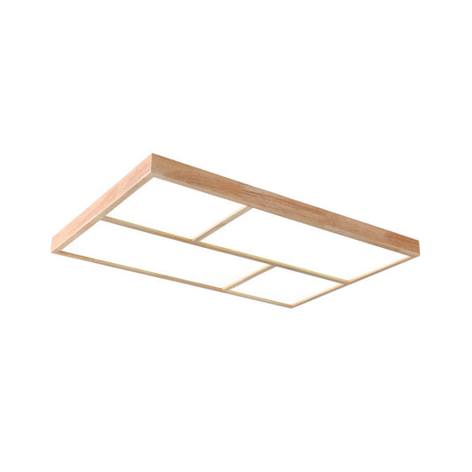 Geometric Splicing Wooden Flush Mount Light Simple Beige LED Ceiling Light Flush Mount for Living Room Clearhalo 'Ceiling Lights' 'Close To Ceiling Lights' 'Close to ceiling' 'Flush mount' Lighting' 2038564