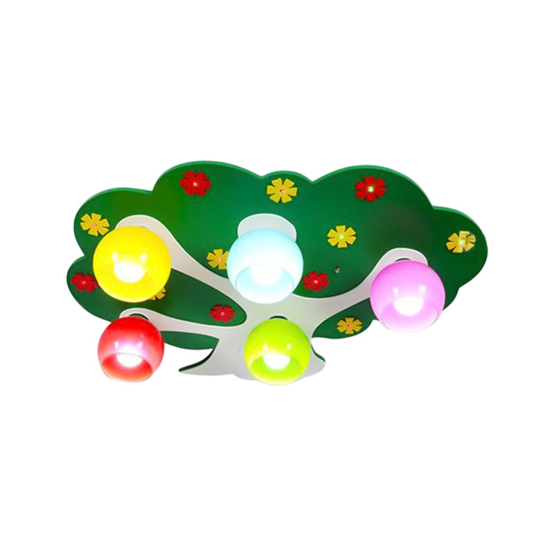 Lovely Cartoon Tree Ceiling Mount Light 5 Lights Acrylic LED Ceiling Lamp for Nursing Room Clearhalo 'Ceiling Lights' 'Close To Ceiling Lights' 'Close to ceiling' 'Flush mount' Lighting' 203871