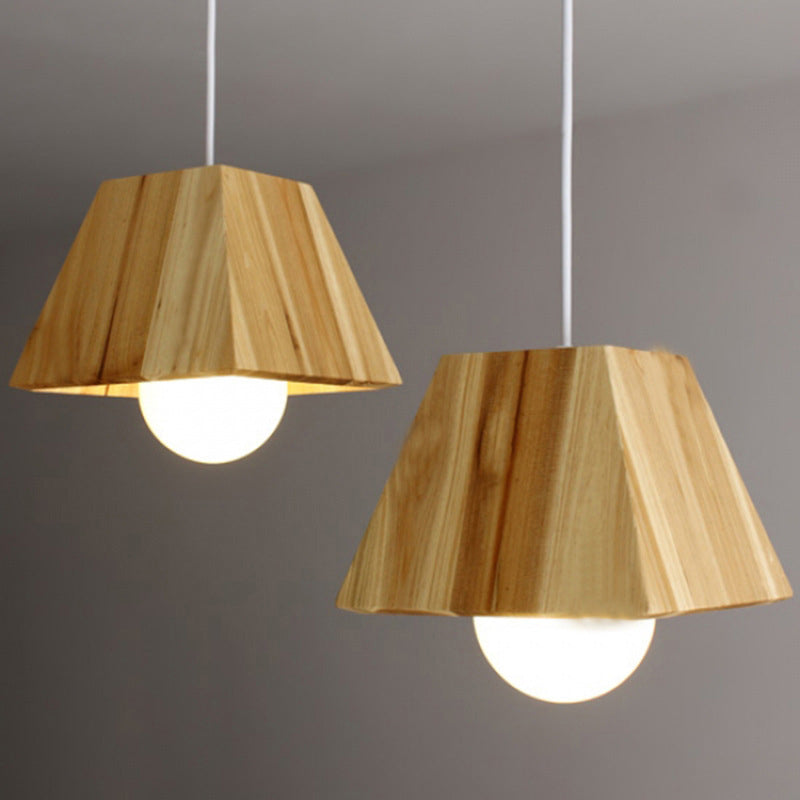 Tapered Shaped Dining Room LED Ceiling Light Wooden 3 Heads Nordic Multi Light Pendant Clearhalo 'Ceiling Lights' 'Modern Pendants' 'Modern' 'Pendant Lights' 'Pendants' Lighting' 2038737