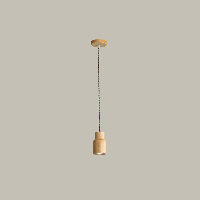 Geometric Shaped Ceiling Pendant Simple Wooden LED Kitchen Suspension Light in Beige Clearhalo 'Ceiling Lights' 'Modern Pendants' 'Modern' 'Pendant Lights' 'Pendants' Lighting' 2038763