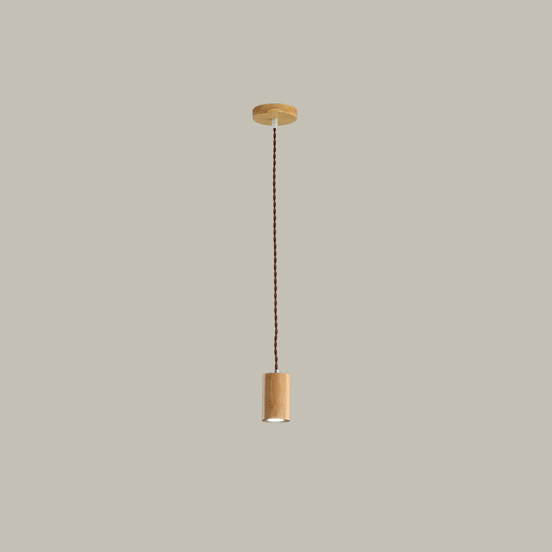 Geometric Shaped Ceiling Pendant Simple Wooden LED Kitchen Suspension Light in Beige Clearhalo 'Ceiling Lights' 'Modern Pendants' 'Modern' 'Pendant Lights' 'Pendants' Lighting' 2038767