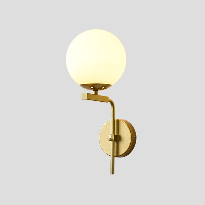 Spherical Glass Sconce Light Contemporary 1-Bulb Wall Mount Lighting for Bedroom Clearhalo 'Cast Iron' 'Glass' 'Industrial' 'Modern wall lights' 'Modern' 'Tiffany' 'Traditional wall lights' 'Wall Lamps & Sconces' 'Wall Lights' Lighting' 2038910