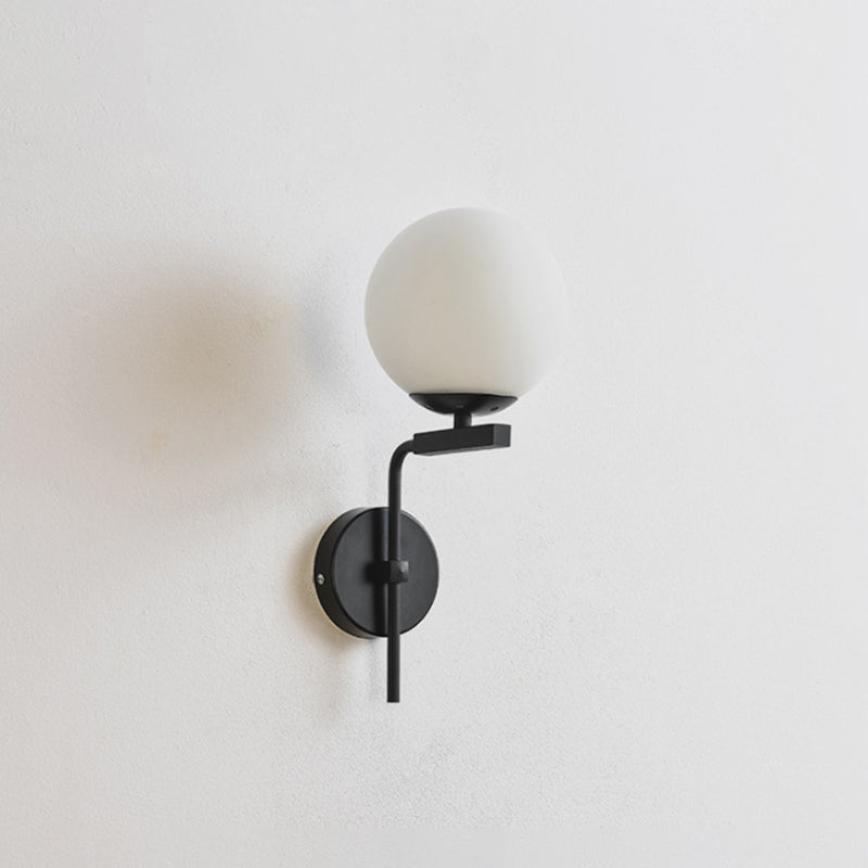 Spherical Glass Sconce Light Contemporary 1-Bulb Wall Mount Lighting for Bedroom Clearhalo 'Cast Iron' 'Glass' 'Industrial' 'Modern wall lights' 'Modern' 'Tiffany' 'Traditional wall lights' 'Wall Lamps & Sconces' 'Wall Lights' Lighting' 2038915