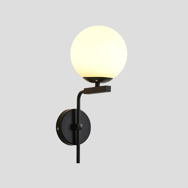 Spherical Glass Sconce Light Contemporary 1-Bulb Wall Mount Lighting for Bedroom Clearhalo 'Cast Iron' 'Glass' 'Industrial' 'Modern wall lights' 'Modern' 'Tiffany' 'Traditional wall lights' 'Wall Lamps & Sconces' 'Wall Lights' Lighting' 2038916