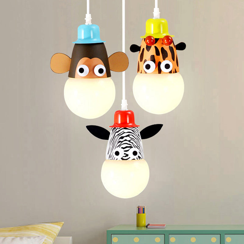 Animal Baby Bedroom Pendant Light Metal Modern Cartoon Hanging Light Clearhalo 'Ceiling Lights' 'Pendant Lights' 'Pendants' Lighting' 203897