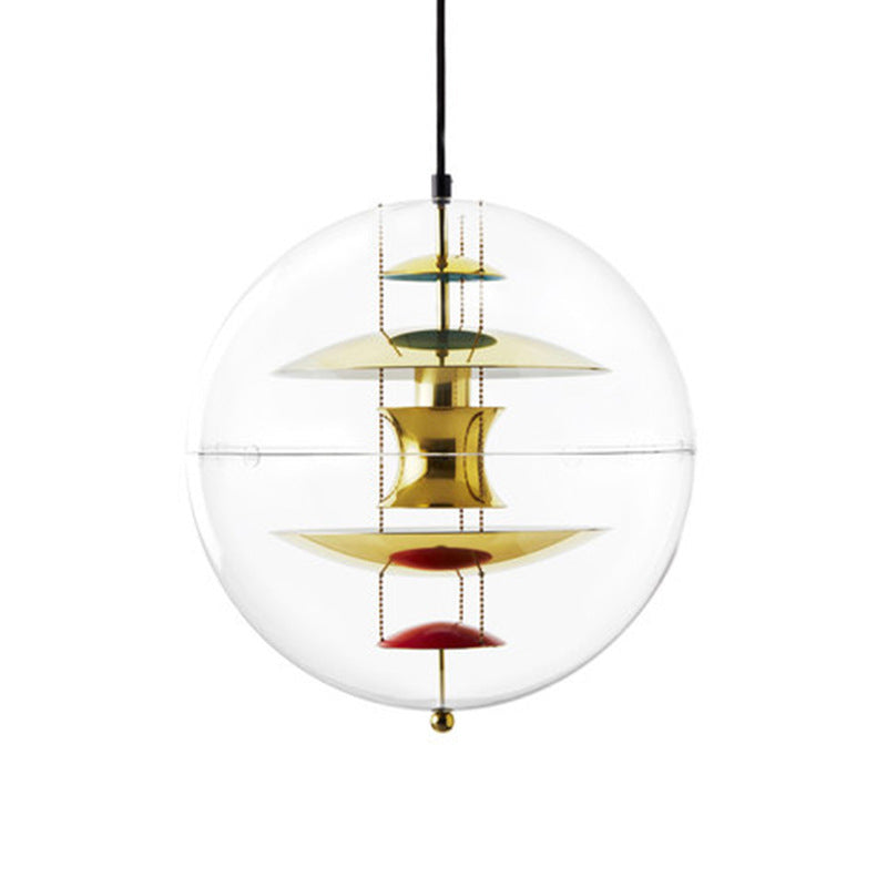 Global Ceiling Pendant Modernity Clear Glass 1 Light Down Lighting with Inner Layered Shade Clearhalo 'Ceiling Lights' 'Glass shade' 'Glass' 'Modern Pendants' 'Modern' 'Pendant Lights' 'Pendants' Lighting' 2038974