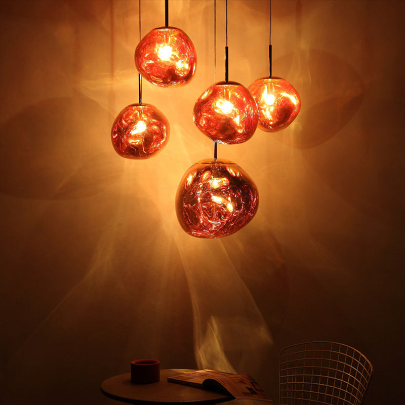 Lava Orb Pendant Lighting Modernism Glass 1-Light Suspension Light Fixture for Dining Room Red Clearhalo 'Ceiling Lights' 'Glass shade' 'Glass' 'Modern Pendants' 'Modern' 'Pendant Lights' 'Pendants' Lighting' 2038982
