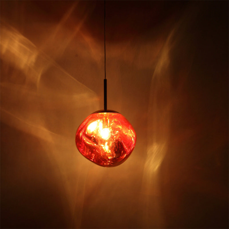 Lava Orb Pendant Lighting Modernism Glass 1-Light Suspension Light Fixture for Dining Room Clearhalo 'Ceiling Lights' 'Glass shade' 'Glass' 'Modern Pendants' 'Modern' 'Pendant Lights' 'Pendants' Lighting' 2038985