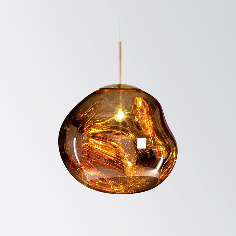 Lava Orb Pendant Lighting Modernism Glass 1-Light Suspension Light Fixture for Dining Room Gold Clearhalo 'Ceiling Lights' 'Glass shade' 'Glass' 'Modern Pendants' 'Modern' 'Pendant Lights' 'Pendants' Lighting' 2038987