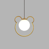 Orb Ceiling Pendant Minimalist Milky Glass 1 Head Gold Pendulum Light with Metal Frame Gold C Clearhalo 'Ceiling Lights' 'Glass shade' 'Glass' 'Modern Pendants' 'Modern' 'Pendant Lights' 'Pendants' Lighting' 2039004