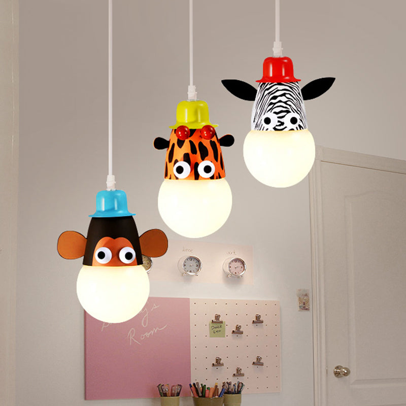 Animal Baby Bedroom Pendant Light Metal Modern Cartoon Hanging Light Clearhalo 'Ceiling Lights' 'Pendant Lights' 'Pendants' Lighting' 203902