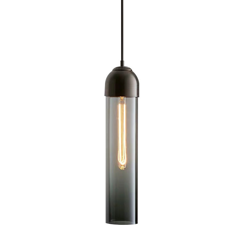 Modernity Tubular Hanging Pendant Light Glass 1-Light Dining Room Suspension Lamp Clearhalo 'Ceiling Lights' 'Glass shade' 'Glass' 'Modern Pendants' 'Modern' 'Pendant Lights' 'Pendants' Lighting' 2039026