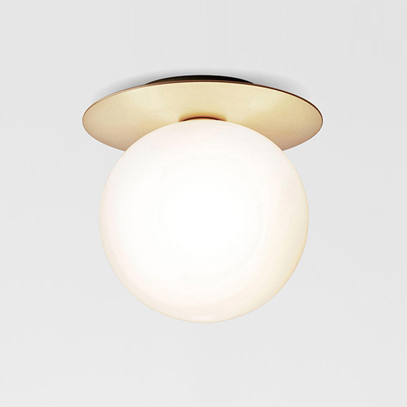Sphere Flush Ceiling Light Contemporary Glass LED Flush Mount Lighting for Corridor Gold Milk White Clearhalo 'Ceiling Lights' 'Close To Ceiling Lights' 'Close to ceiling' 'Flush mount' Lighting' 2039202