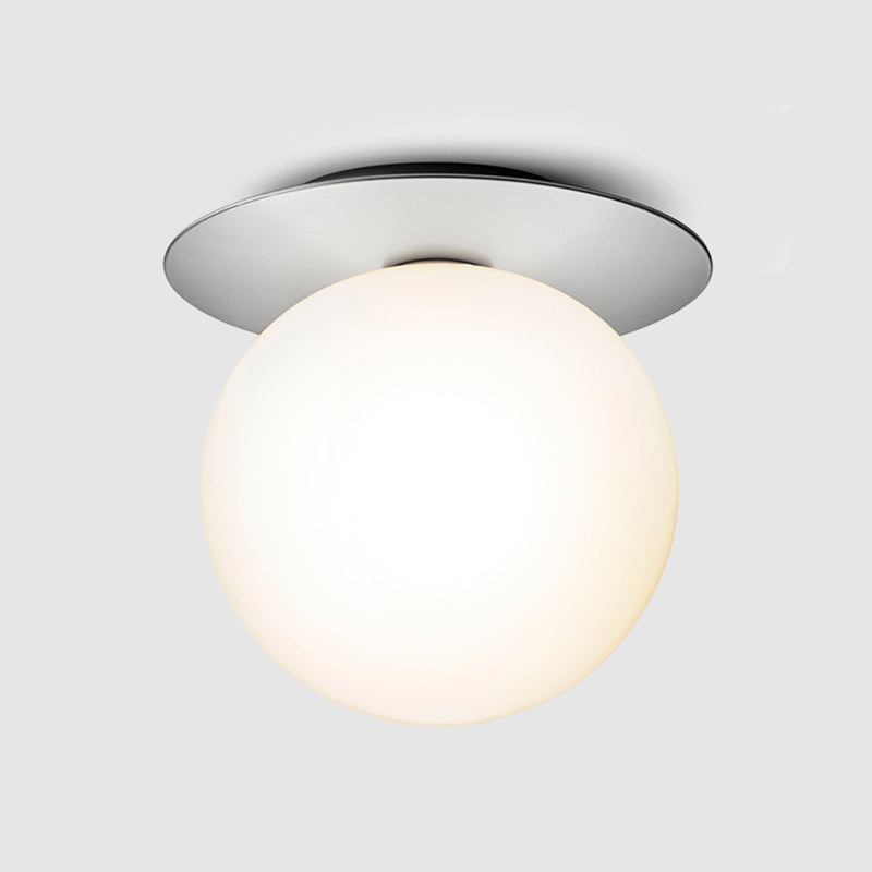 Sphere Flush Ceiling Light Contemporary Glass LED Flush Mount Lighting for Corridor Silver Milk White Clearhalo 'Ceiling Lights' 'Close To Ceiling Lights' 'Close to ceiling' 'Flush mount' Lighting' 2039206