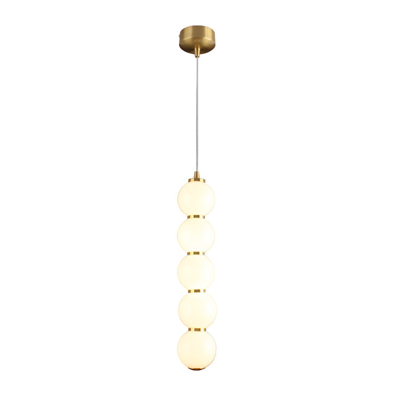 Sugar-Coated Haws Opal Glass Chandelier Minimal 5-Light Gold Pendant Light Kit for Dining Room Clearhalo 'Ceiling Lights' 'Chandeliers' 'Glass shade' 'Glass' 'Modern Chandeliers' 'Modern' Lighting' 2039441