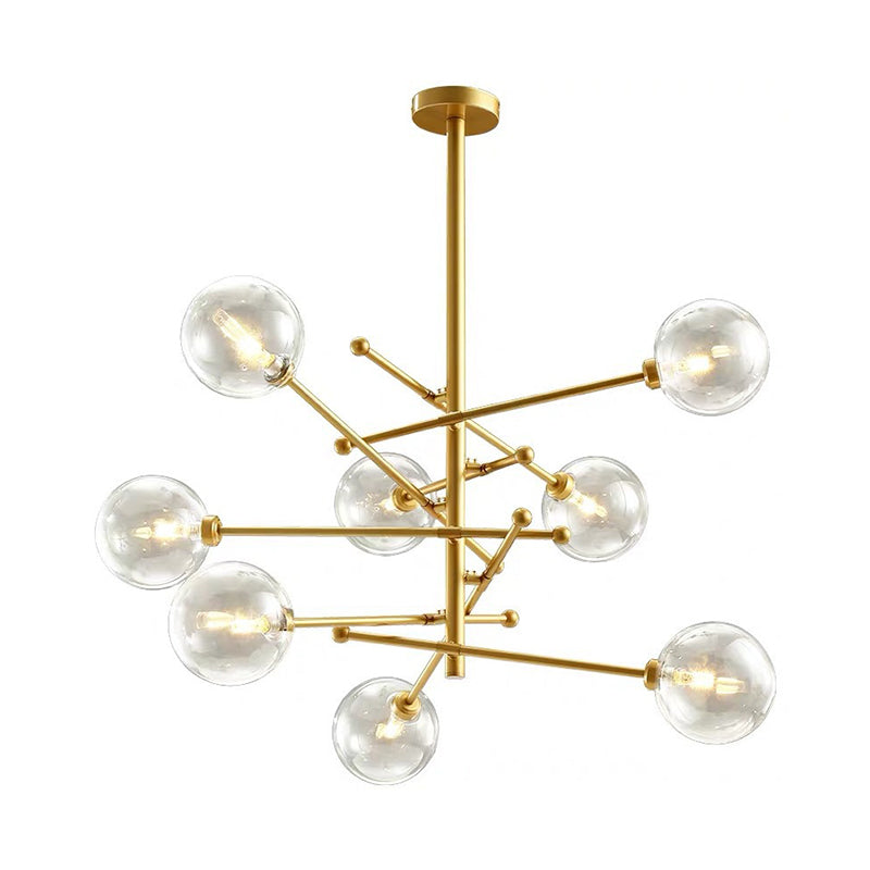 Bubble Pendulum Light Modern Clear Glass Gold Hanging Chandelier for Dining Room Clearhalo 'Ceiling Lights' 'Chandeliers' 'Glass shade' 'Glass' 'Modern Chandeliers' 'Modern' Lighting' 2039452