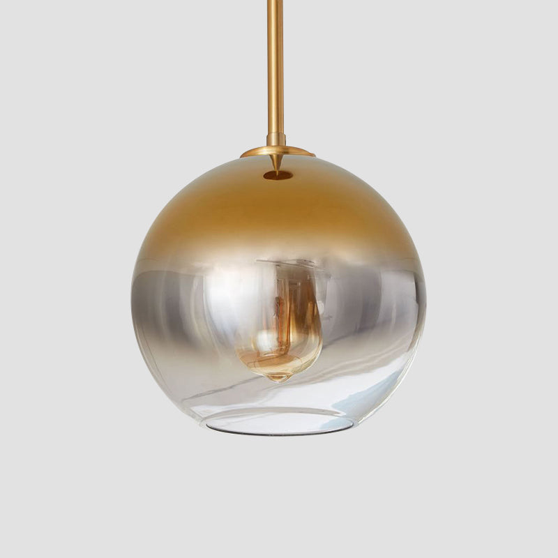 Globe Fading Glass Hanging Lighting Contemporary 1-Light Gold Pendant Light Fixture for Bedroom Clearhalo 'Ceiling Lights' 'Glass shade' 'Glass' 'Modern Pendants' 'Modern' 'Pendant Lights' 'Pendants' Lighting' 2039540